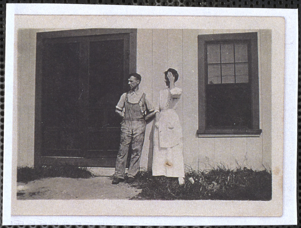 Henry and Edith Monroe in front of the Cape Cod Laundry