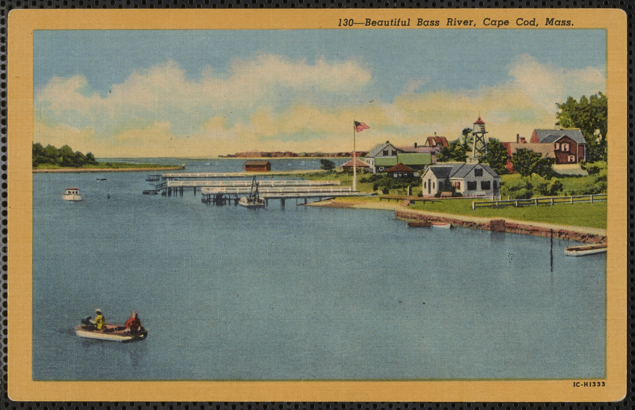 Bass River looking south, red house at right is 34 Pleasant St., South Yarmouth, Mass.