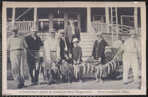 A good day's catch by guests of Hotel Englewood, West Yarmouth, Massachusetts