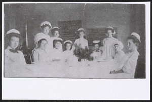 1910 cooking class at Yarmouth school house, Yarmouthport, Mass.