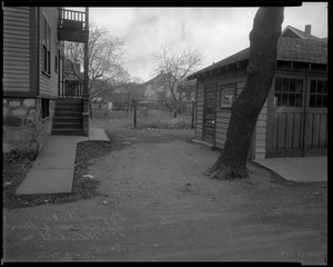 Pagum St. view showing rear of house #37 Willard St. and garage, Dec. 9, 1936