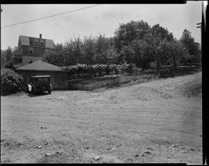 View of the SEly corner of Nichols Rd. and Williams St. looking SEly from street, July 7, 1936