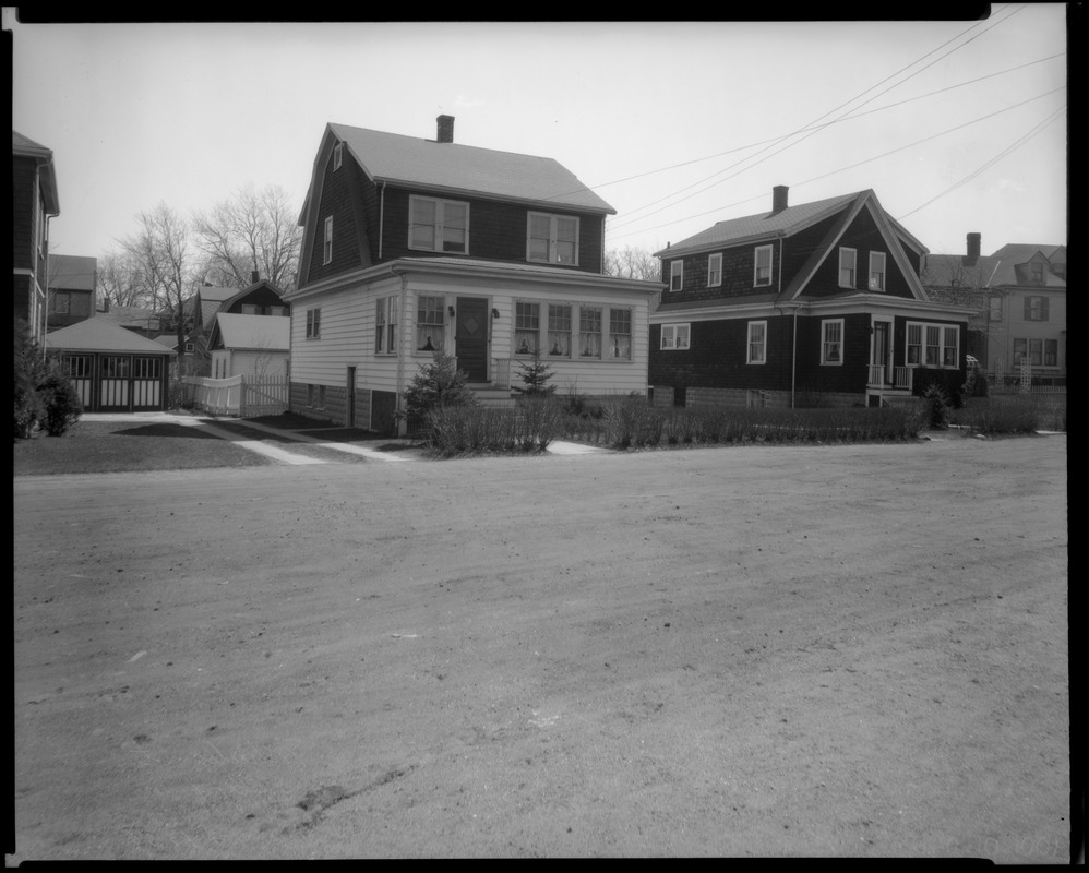 #11 and #15 Wheeler St. looking SEly from in front of #20, April 14, 1936