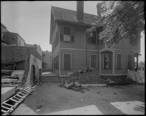 Washington St. south, house in the rear of #114 + 120 Pleasant St. view looking easterly
