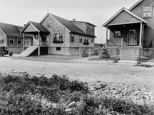 #86 and 90 Hadley St. view looking NEly from street, July 18, 1936