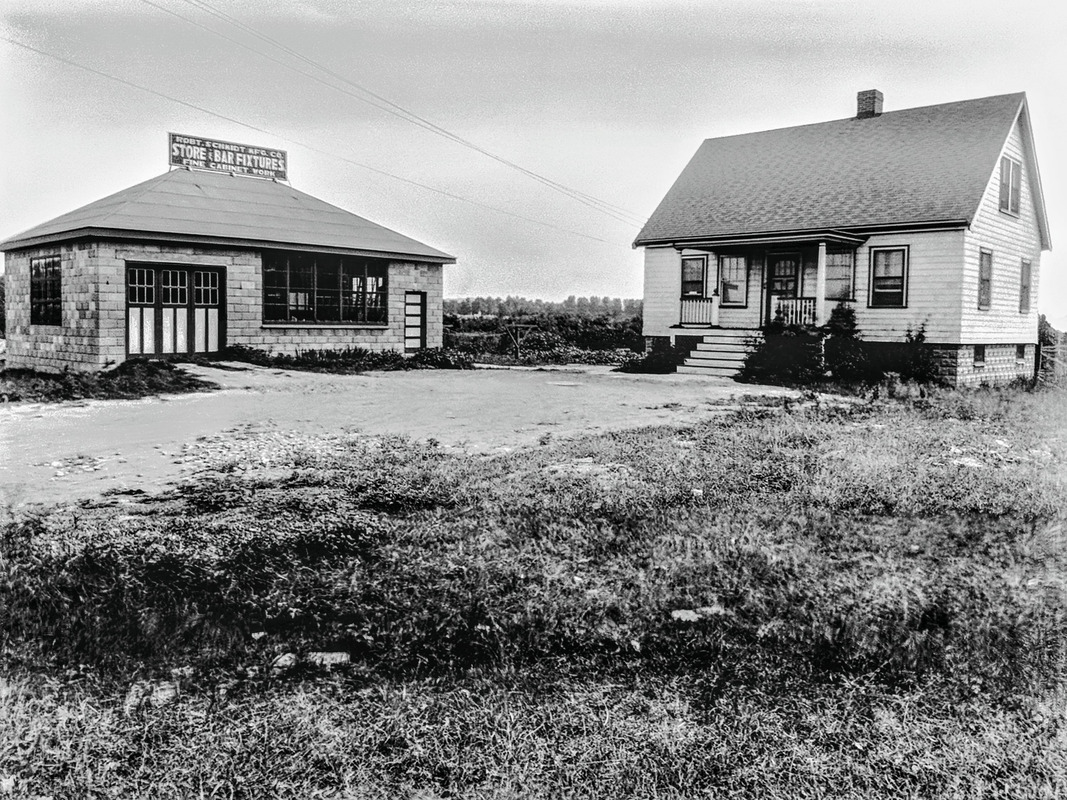 #136 Hadley St. view of house and workshop looking NEly, July 18, 1936
