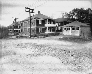 House and garage at SW corner of Marshall + Porter Sts. looking Sly from Marshall St., Nov. 1, 1935