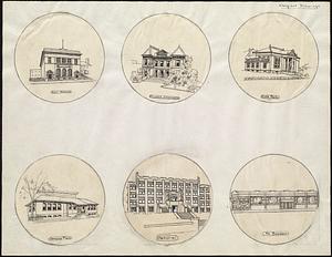 Original drawings. East Boston, Fellows Athenaeum, Hyde Park, Jamaica Plain, Memorial, Mt. Bowdoin