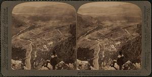 Looking from mountain heights over Delphi and w. across Sacred Plain to distant sea - Greece