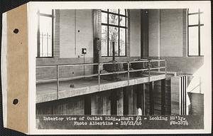 Interior view of Outlet Building, Shaft #1, looking northwesterly, West Boylston, Mass., Oct. 21, 1936