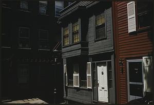 Gray clapboard building, Boston