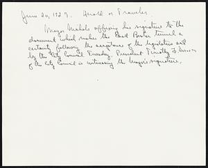 Mayor Nichols affixing his signature to the document which makes the ...