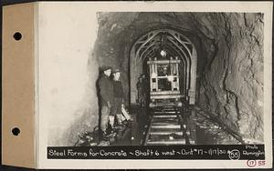 Contract No. 17, West Portion, Wachusett-Coldbrook Tunnel, Rutland, Oakham, Barre, steel forms for concrete, Shaft 6 west, Rutland, Mass., Jan. 17, 1930