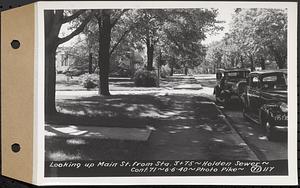 Contract No. 71, WPA Sewer Construction, Holden, looking up Main Street from Sta. 3+75, Holden Sewer, Holden, Mass., Jun. 6, 1940