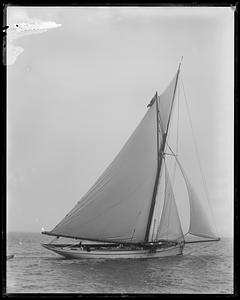 Yacht Galatea leaving Marblehead
