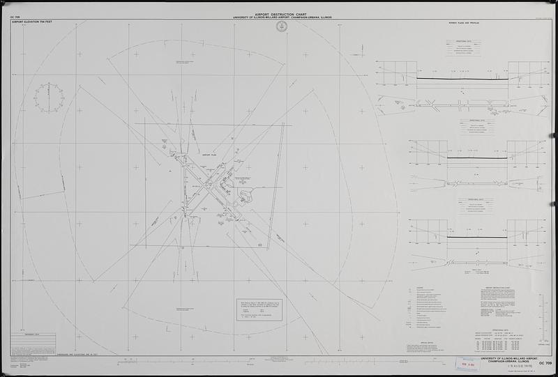 Airport obstruction chart, OC 709, University of Illinois-Willard Airport, Champaign-Urbana, Illinois