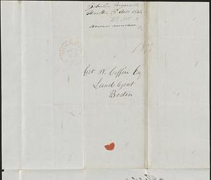 Zebulon Ingersoll to George Coffin, 28 Ocotber 1844