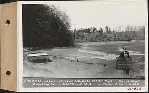 Barre Wool Combing Co. Ltd., showing channel lagoon influent follows to outlet pipe, Barre, Mass., 3:00 PM, May 15, 1935