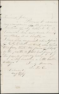 Letter from Thomas F. Cordis to John D. Long, August 19, 1869