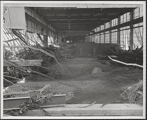 Interior flood debris at Clark Aiken