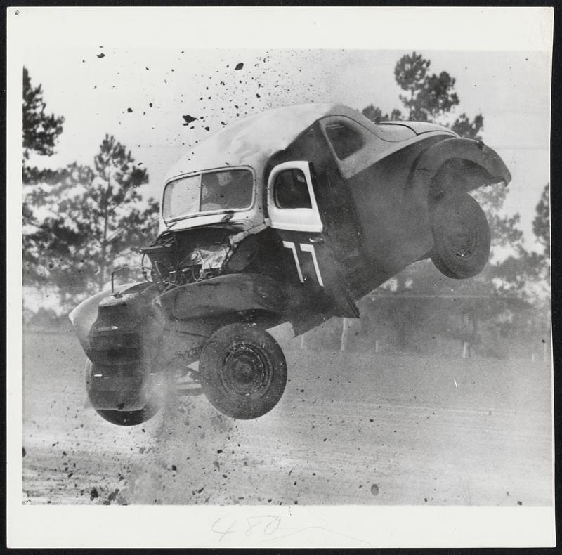Bucking Horsepower -- This stock car bucked like a bronco when it blew ...
