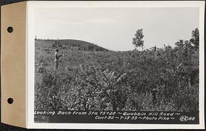 Contract No. 82, Constructing Quabbin Hill Road, Ware, looking back from Sta. 75+20, Ware, Mass., Jul. 13, 1939