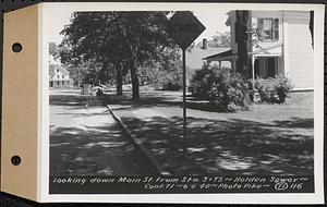 Contract No. 71, WPA Sewer Construction, Holden, looking down Main Street from Sta. 3+75, Holden Sewer, Holden, Mass., Jun. 6, 1940