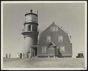 Gay Head Lighthouse, Martha's Vineyard, a major attraction for photographers on the New Haven's Picture-Cycle Trains. This popular Hobby Train will be bound for Martha's Vineyard and Nantucket come Sunday, the 17th.