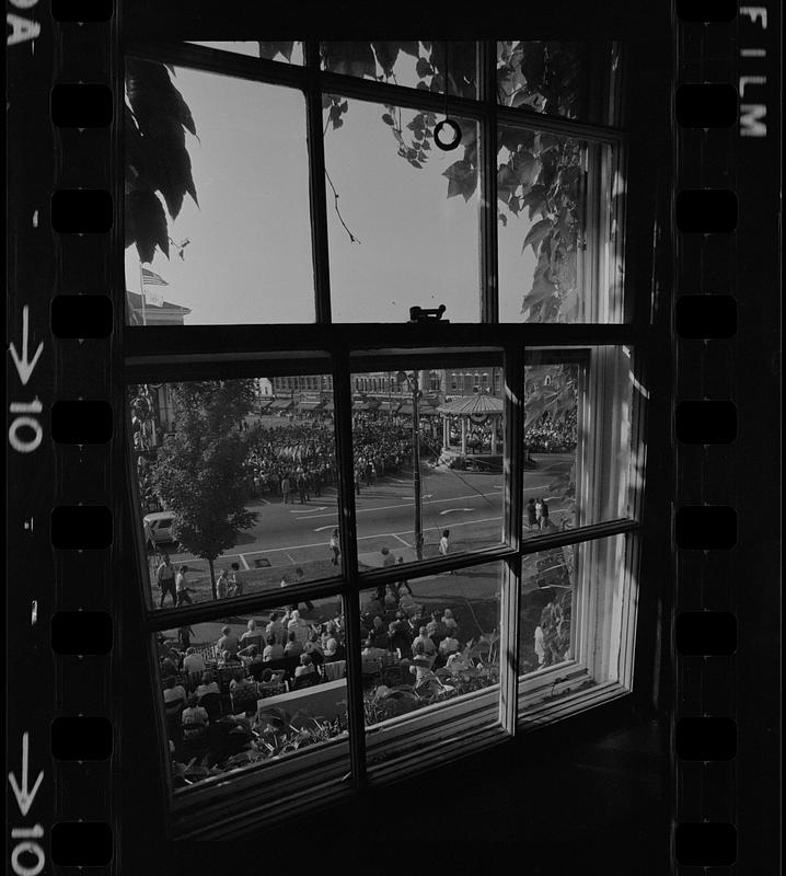Crowd waiting for President Ford in Exeter, New Hampshire Digital