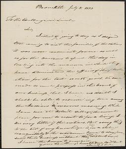 Mashpee Revolt, 1833-1834 - Letter from Josiah J. Fiske to Gov. Levi Lincoln, July 8, 1833