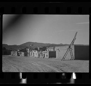 Adobe buildings, likely New Mexico