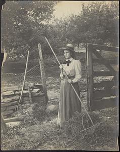 Woman with rake