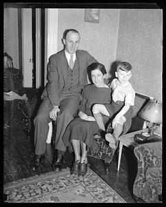 Eddie Shore with his wife and son