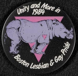 1984 Boston Lesbian & Gay Pride Unity button