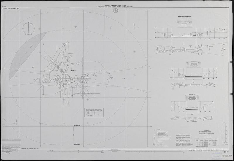 Airport obstruction chart, OC 721, Ross Field-Twin Cities Airport, Benton Harbor, Michigan