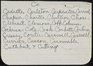 "C" miscellaneous Cs