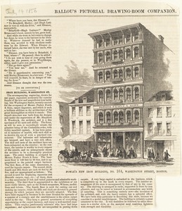 Fowle's new iron building, No. 164, Washington Street, Boston
