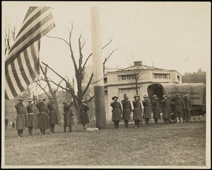 Flag raising ceremony on Boston Common, First Motor Corps, Mass. Nat. Guard. Poss. Police strike of 1919