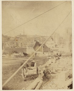 Devonshire and Franklin Sts., after the Boston Fire. 1872