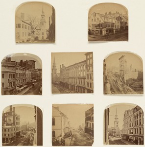 Before and after the Great Fire of 1872, Washington St.