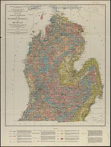 Map of the surface formations of the southern peninsula of Michigan