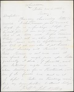 Letter from John D. Long to Zadoc Long and Julia D. Long, November 6, 1866