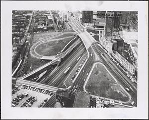 Aerial view of future site of Copley Place