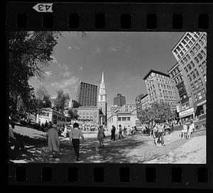 Tremont St. Boston Common & Park St. Church, downtown Boston