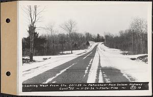 Contract No. 55, Portion of Petersham-New Salem Highway, Petersham, Franklin County (Worcester County?), looking west from Sta. 221+50, Franklin County, Mass., Nov. 30, 1936