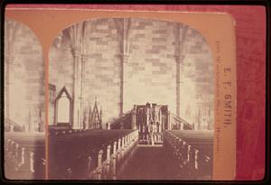 Interior Second Church (Unitarian) later First Methodist Episcopal Church Boston Hanover Street site of Seaman's House