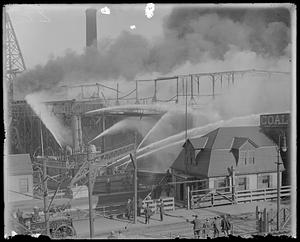 Fireboat engine 47 fighting a fire