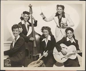 Joy Cayler and a section of her All-Star Girl Orchestra