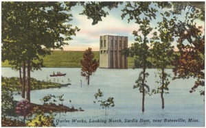 Outlet works, looking north, Sardis Dam, near Batesville, Miss.