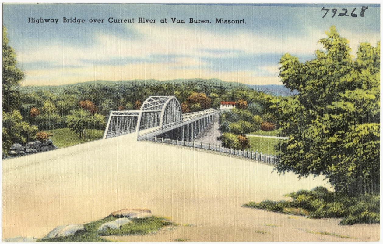 Highway bridge over Current River at Van Buren, Missouri Digital